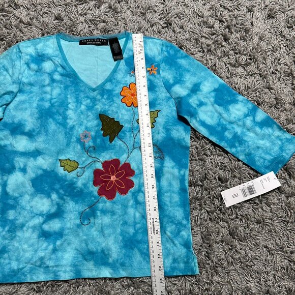 Crazy Horse Cottage Core 3/4 Sleeve Tie Dye Tope - Picture 6 of 7